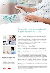 Sistema per la chiamata degli infermieri Ascom 
Manuale d'uso per la disinfezione