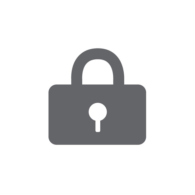 Gray icon depicting a lock.