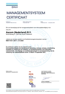 Certificaat NEN7510-1:2017 + A1:2020