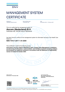 Certificaat NEN7510-1:2017 + A1:2020