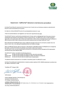 Autronica Certificaat - 
SelfVerify detectors 
maintenance procedure