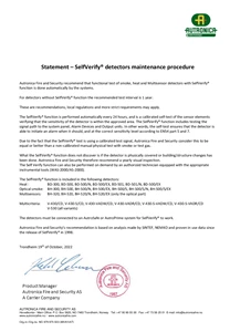 Autronica Certificaat - 
SelfVerify detectors 
maintenance procedure