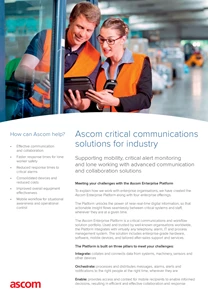 Ascom solutions
for industry