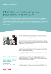 Information integration 
delivering personalised 
long-term care article