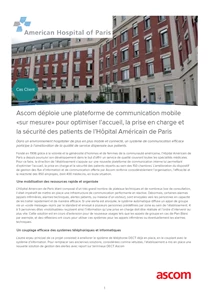 Ascom déploie une plateforme de communication mobile «sur mesure» pour l’Hôpital Américain de Paris