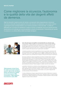 A Helping Hand’- white paper 
focalizzato sulle modalità assistenza 
pazienti affetti da demenza
